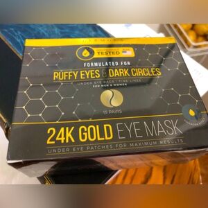 24K Gold Eye Mask Under Eye Patches (20 Pairs) for Puffy Eyes &  Dark Circles